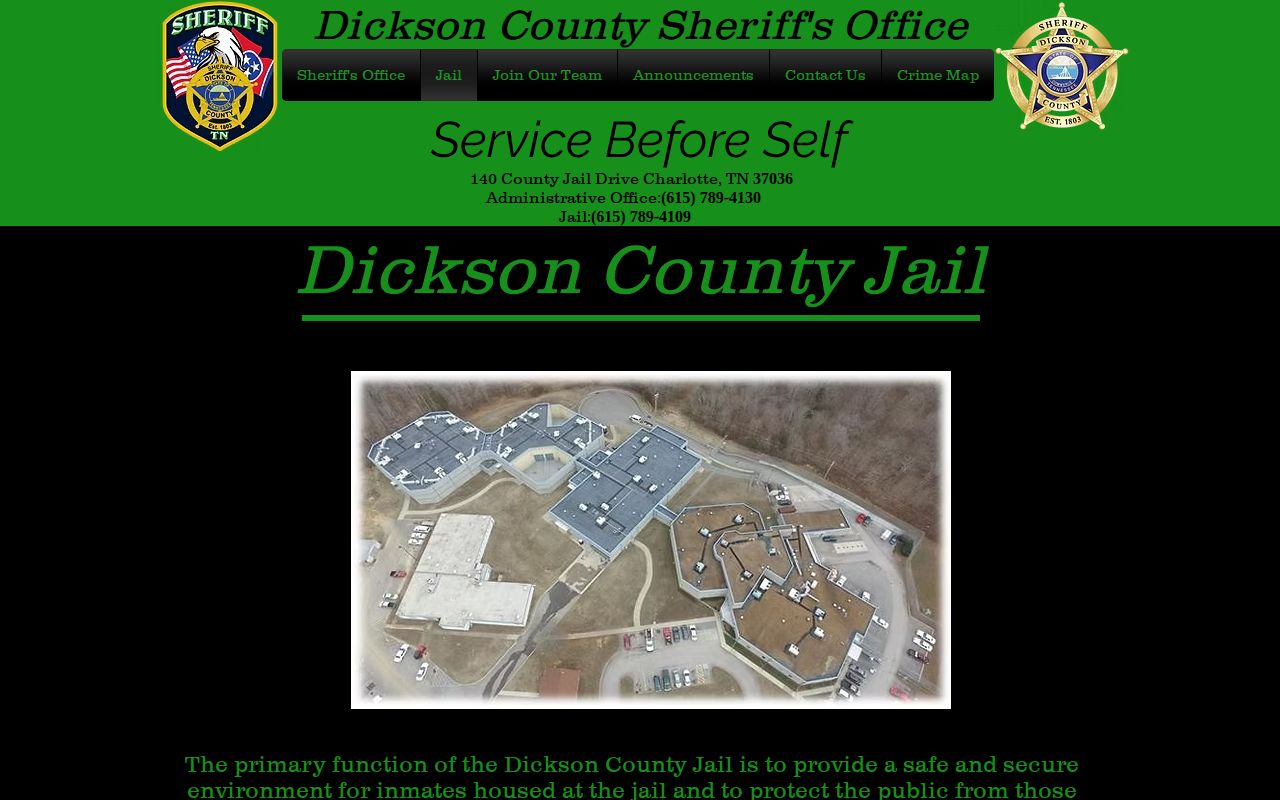 Dickson County Jail released inmate contact and SAVIN information